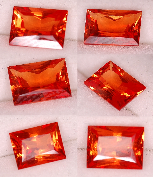 8x6mm, Orange Padparaschah-Lab-rectangle